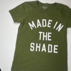 J Crew Collector‎ Tees Olive Green Made In The Shade Graphic T Shirt Womens XS